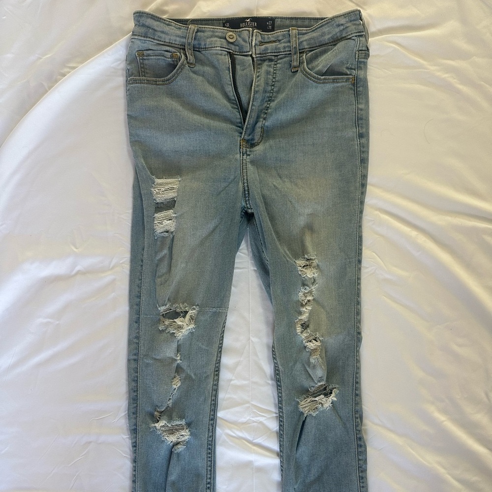Hollister Light Blue Distressed Skinny Jeans